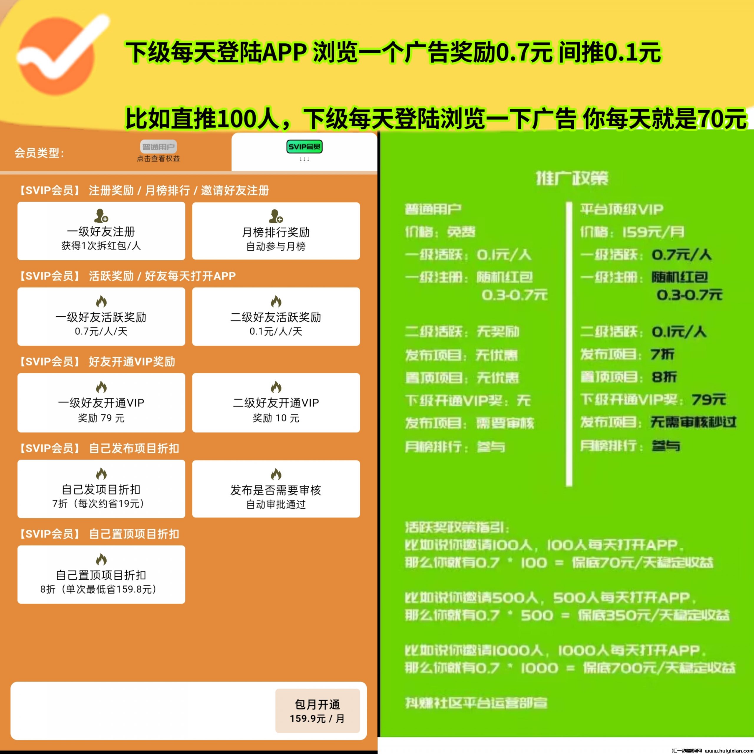 抖赚社区，每天签到就有钱，10米起提。-汇一线首码网