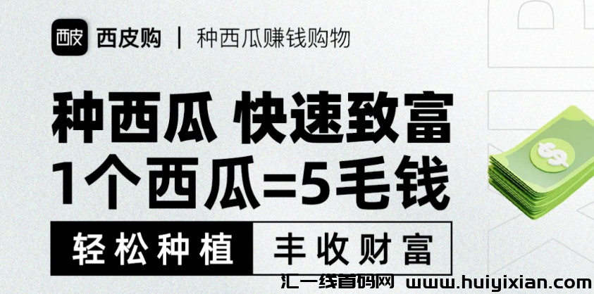 西皮购：种西瓜创收购物！颠覆传统电商！稳定西瓜赚米、全民无门槛参与！！保姆级攻略教程【附平台诠方位解析和玩法教程】-汇一线首码网