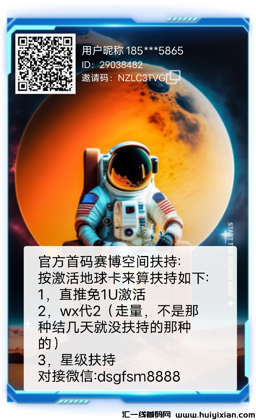 赛博空间无限Dai扶持二，对接诠网-汇一线首码网