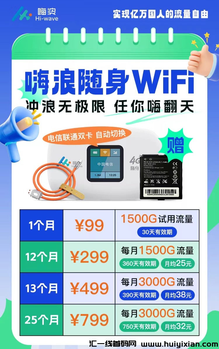 车载WiFi随身WiFi全囯招商-汇一线首码网